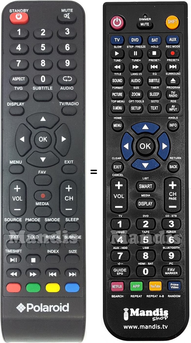 Telecomando Universale Per TV Polaroid TBU40FHD, TBU40FHDPR001, TPL32HDP