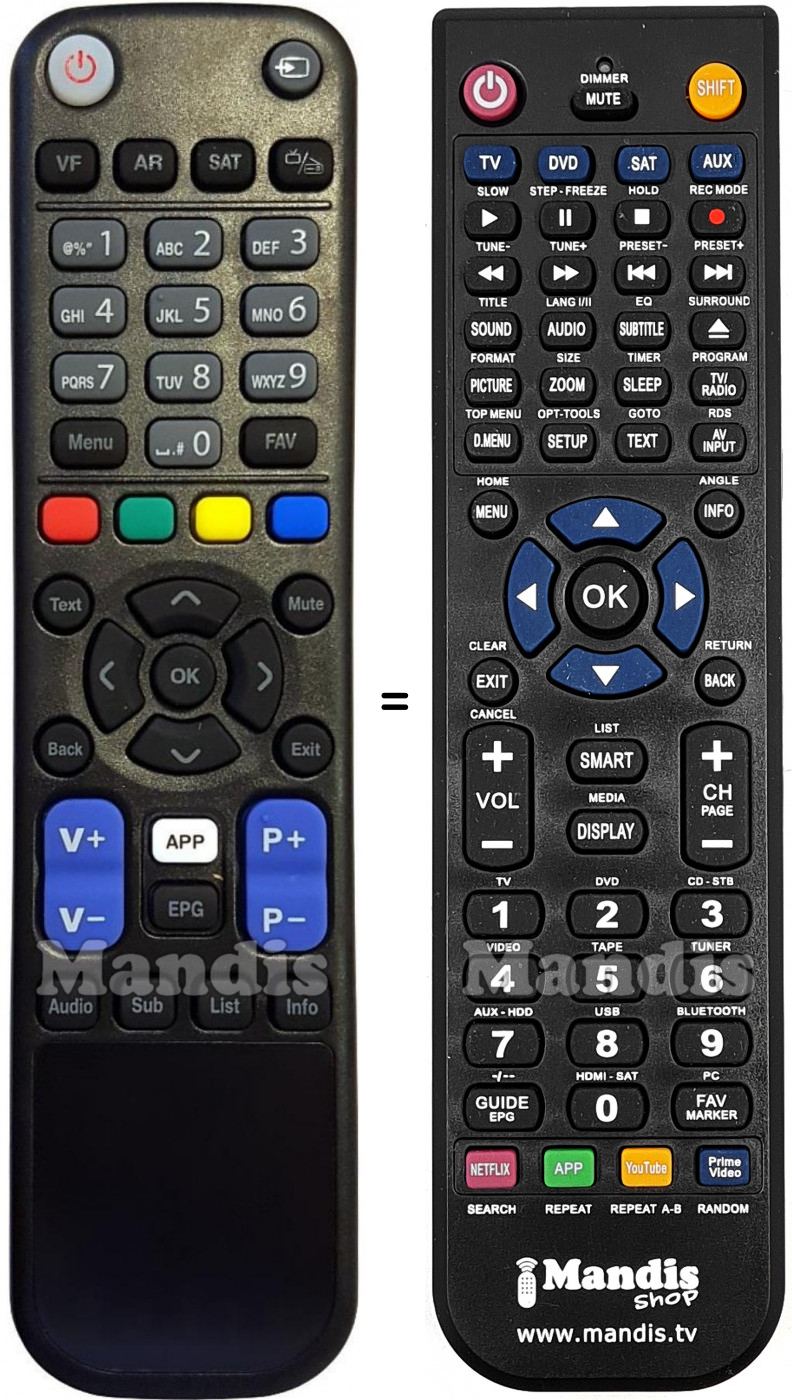 T&eacute;l&eacute;commande &eacute;quivalente TS9011HD