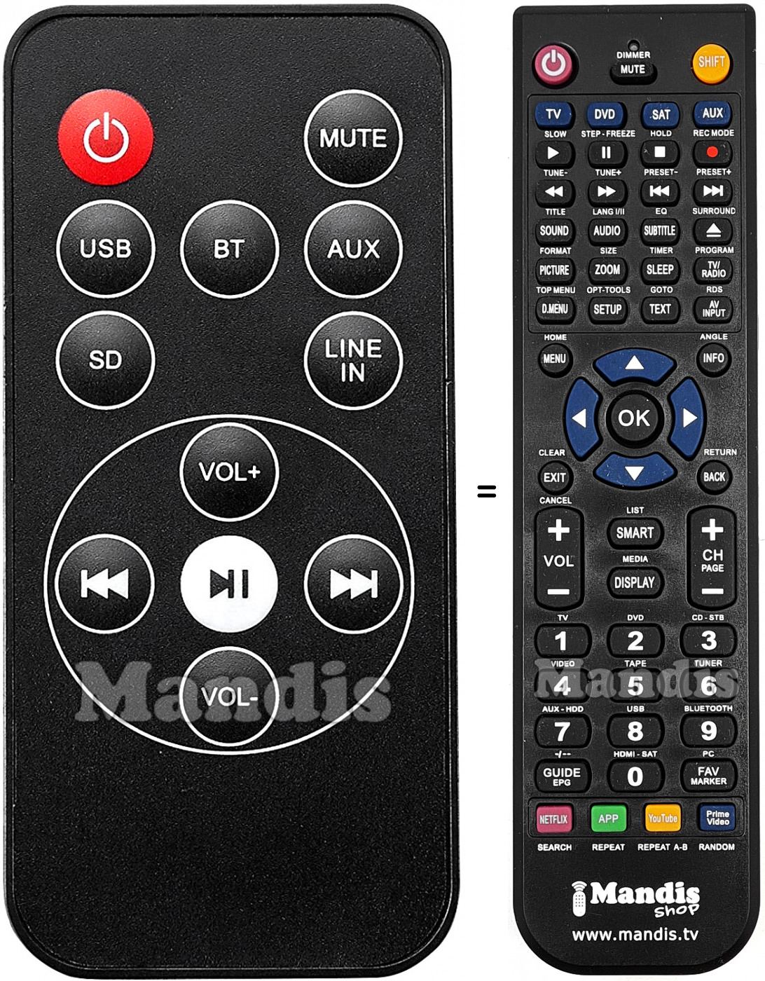 T&eacute;l&eacute;commande &eacute;quivalente SB255BT