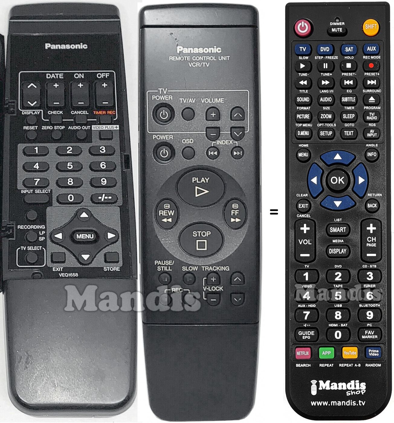 Télécommande équivalente Toshiba VEQ1658