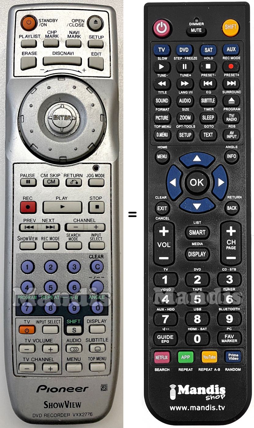Télécommande équivalente Pioneer VXX2776