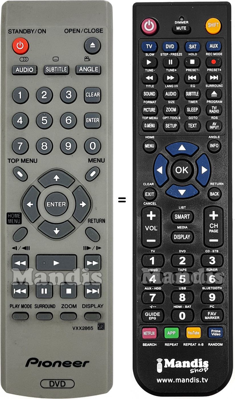 Télécommande équivalente Pioneer VXX2865