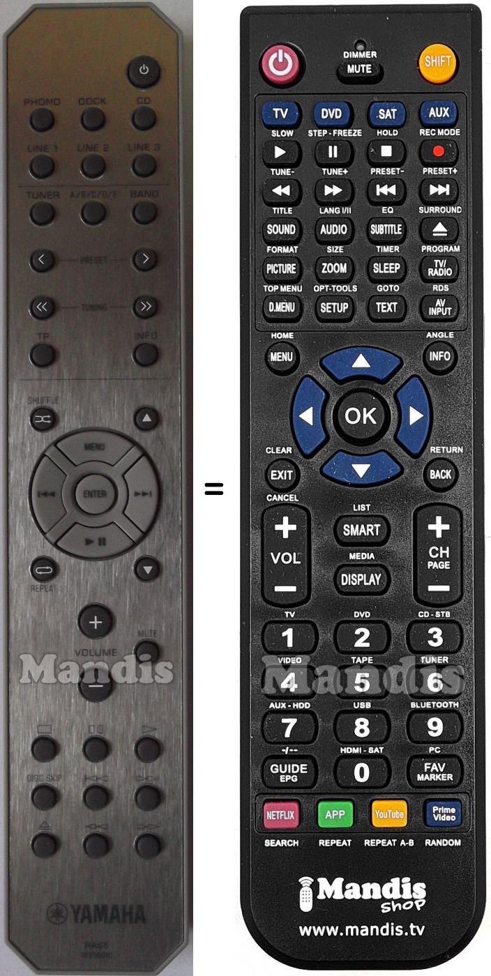 Télécommande équivalente Yamaha RAS5