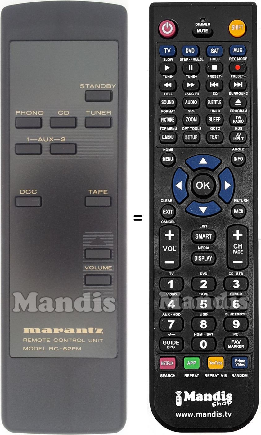 Télécommande équivalente RC-62PM