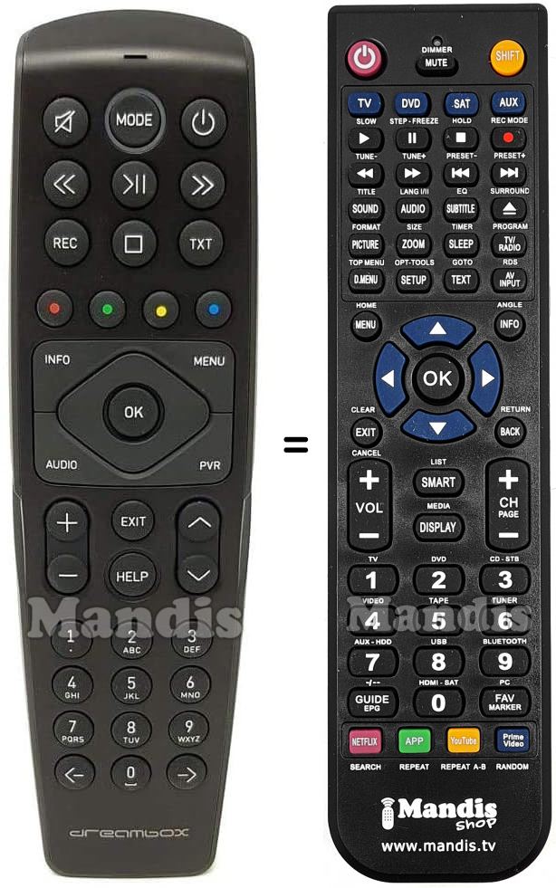 Télécommande équivalente RC20