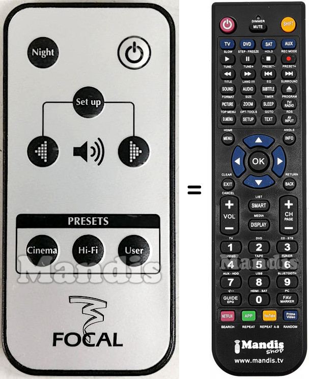 Télécommande équivalente FOCAL FOCAL003