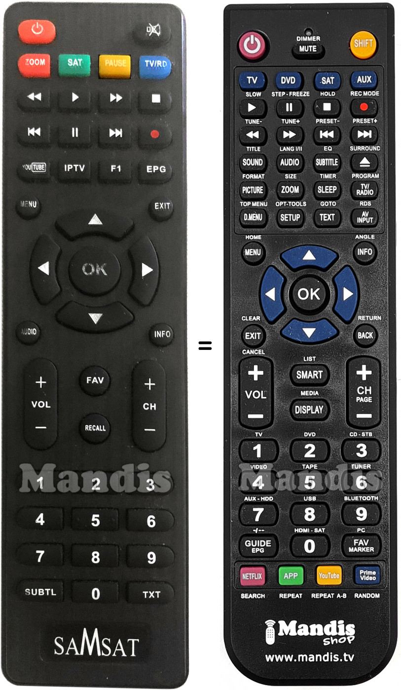 T&eacute;l&eacute;commande &eacute;quivalente SAMSAT 100HD