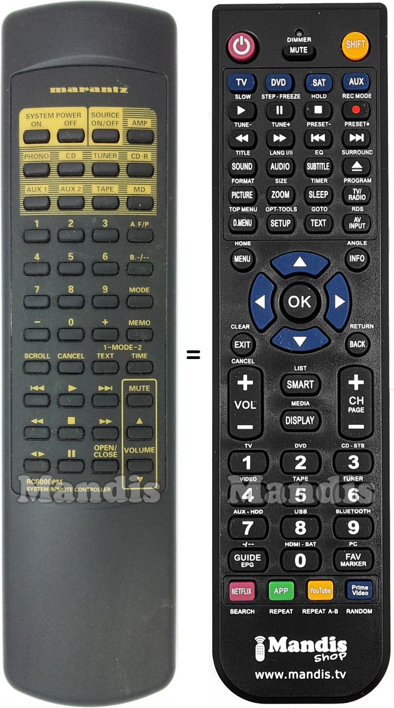 Télécommande équivalente Marantz RC8000PM