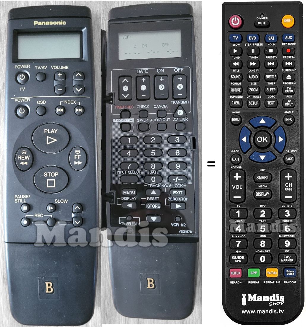 Télécommande équivalente Panasonic VEQ1878