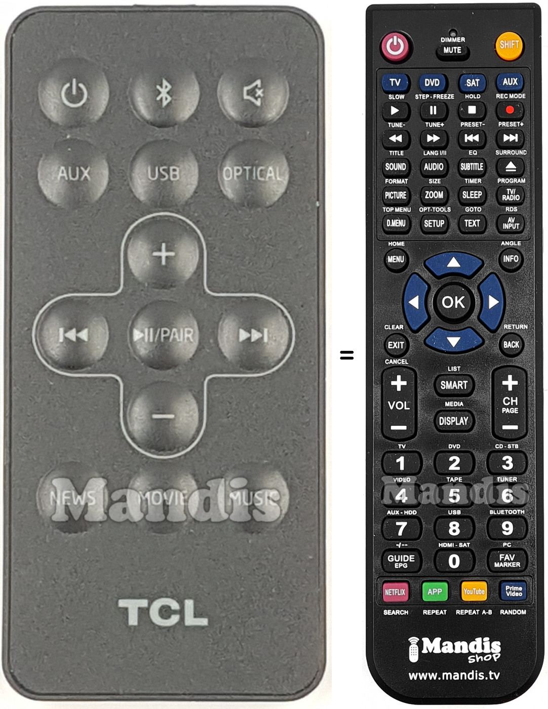 T&eacute;l&eacute;commande &eacute;quivalente Tcl MA06TS5TSPN03RC1
