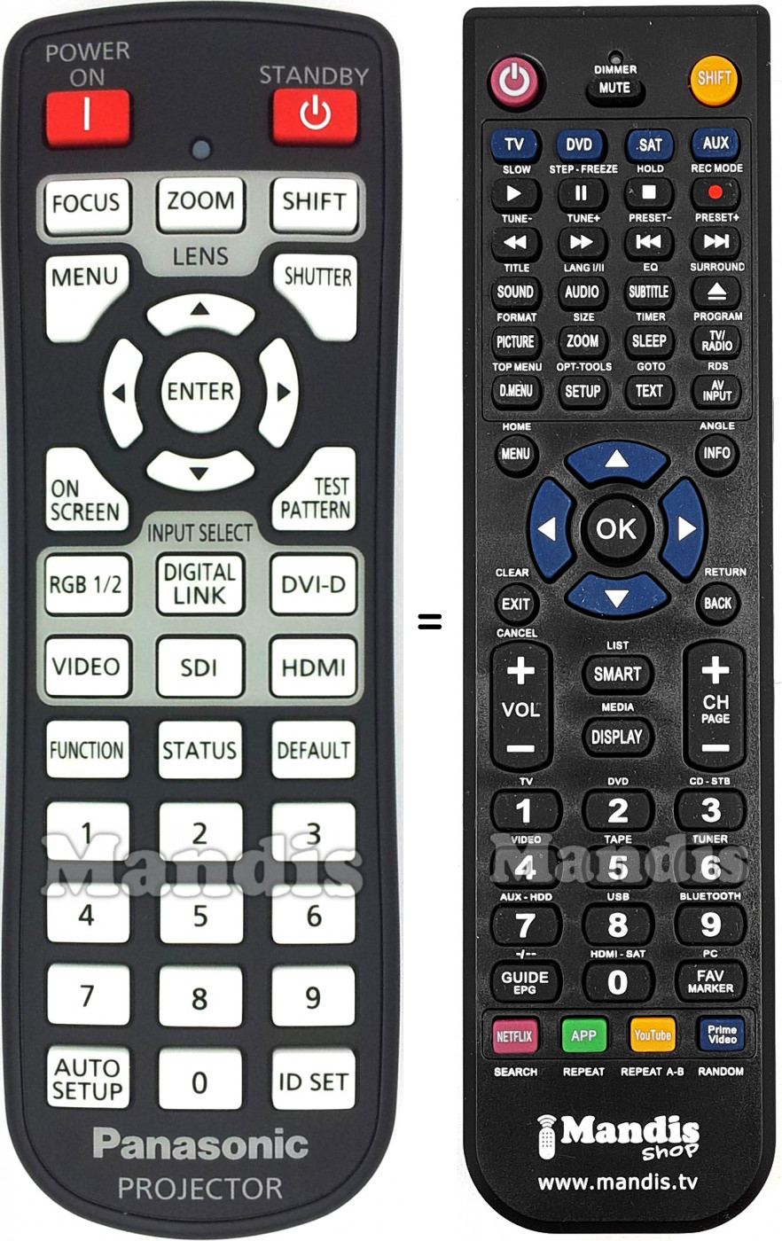T&eacute;l&eacute;commande &eacute;quivalente Panasonic N2QAYA000060