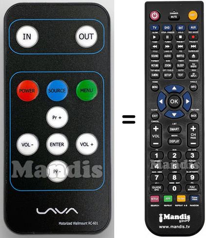 Télécommande équivalente RC-601