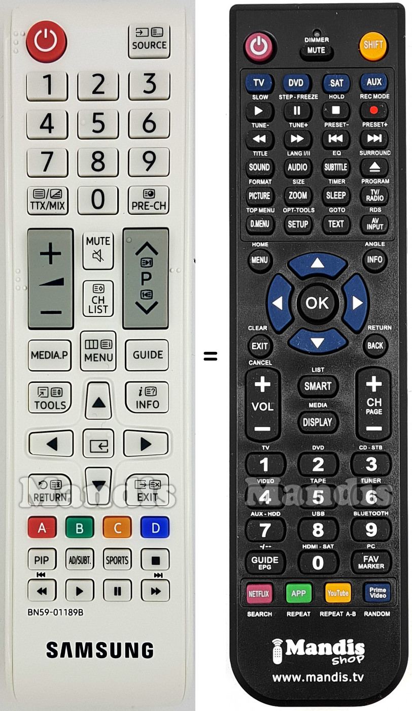 Télécommande équivalente Samsung BN59-01189B