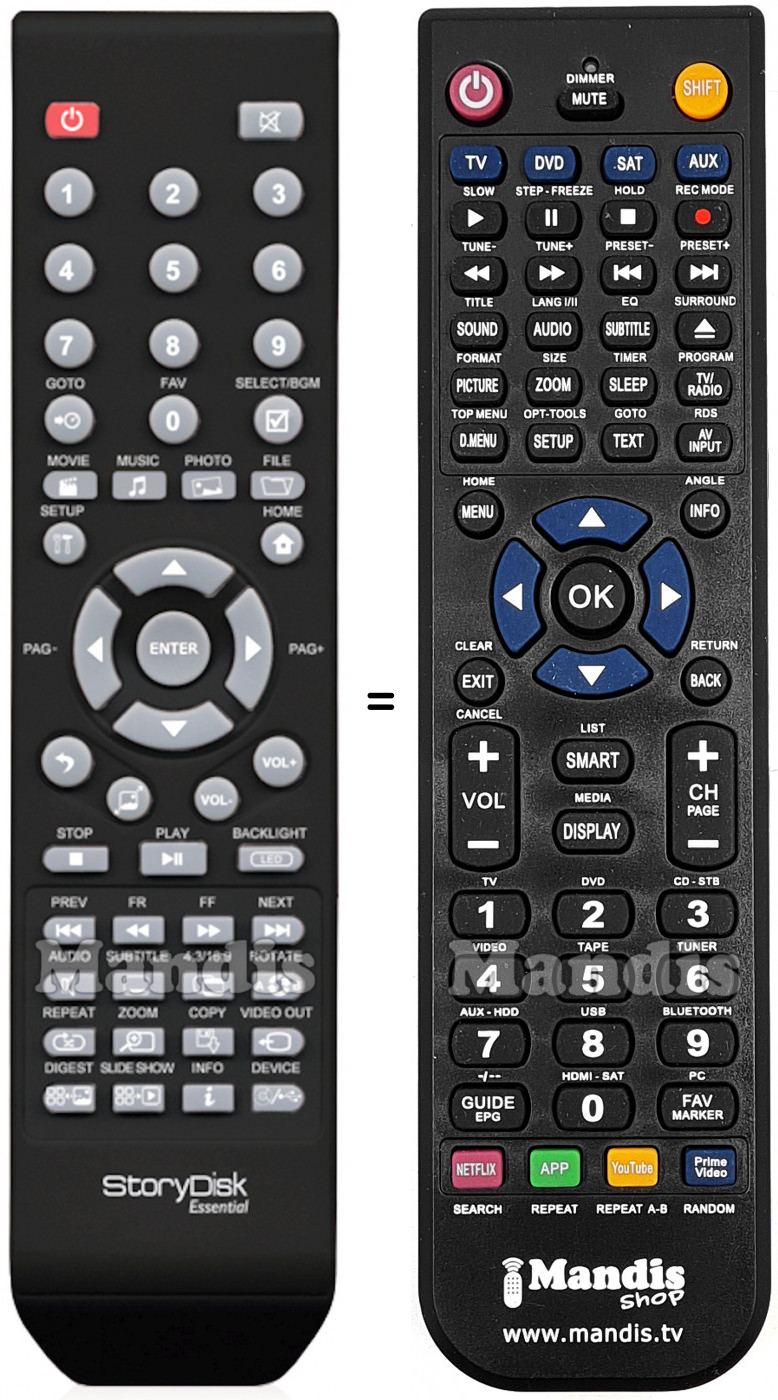 T&eacute;l&eacute;commande &eacute;quivalente STOREX STORYDISK ESSENTIAL