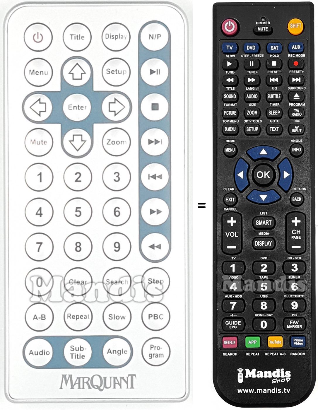 T&eacute;l&eacute;commande &eacute;quivalente MAR001