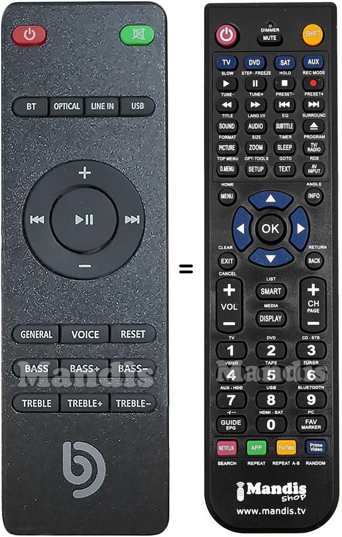 T&eacute;l&eacute;commande &eacute;quivalente bomaker Odine I