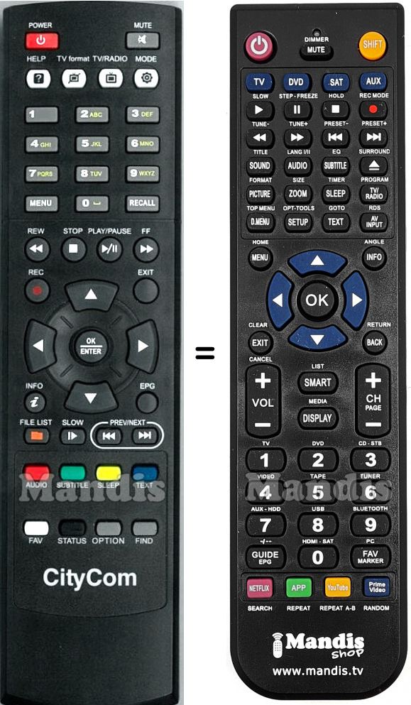 Télécommande équivalente CCR540