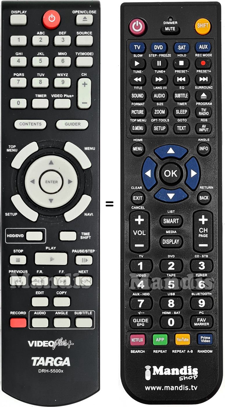 T&eacute;l&eacute;commande &eacute;quivalente DRH-5500x v1