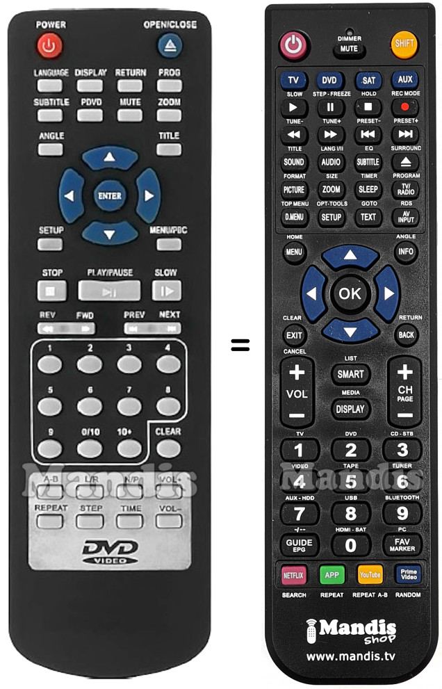 Télécommande équivalente AUDIOLA REMCON613