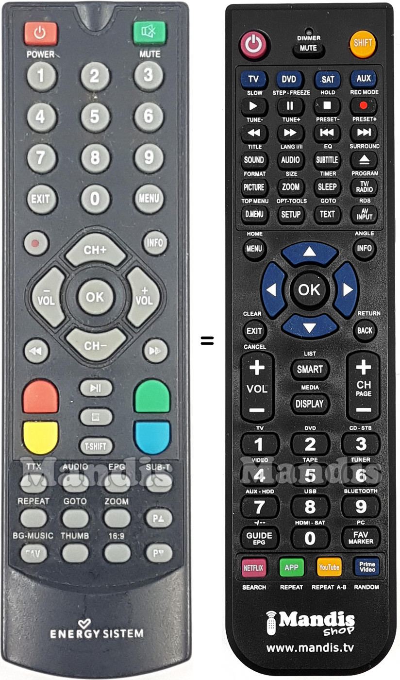 Télécommande équivalente Energy Sistem ENE011