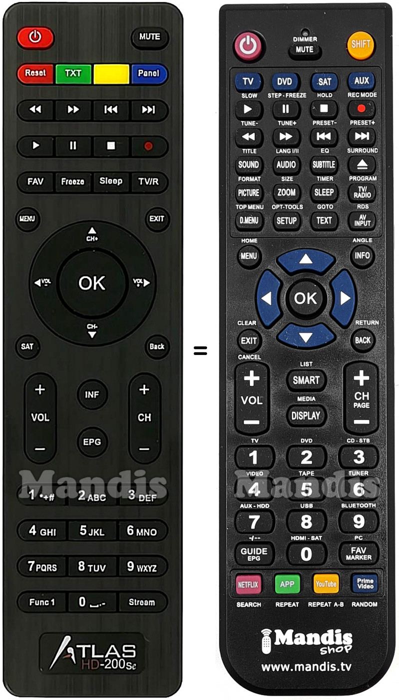 T&eacute;l&eacute;commande &eacute;quivalente Atlas ATLAS001