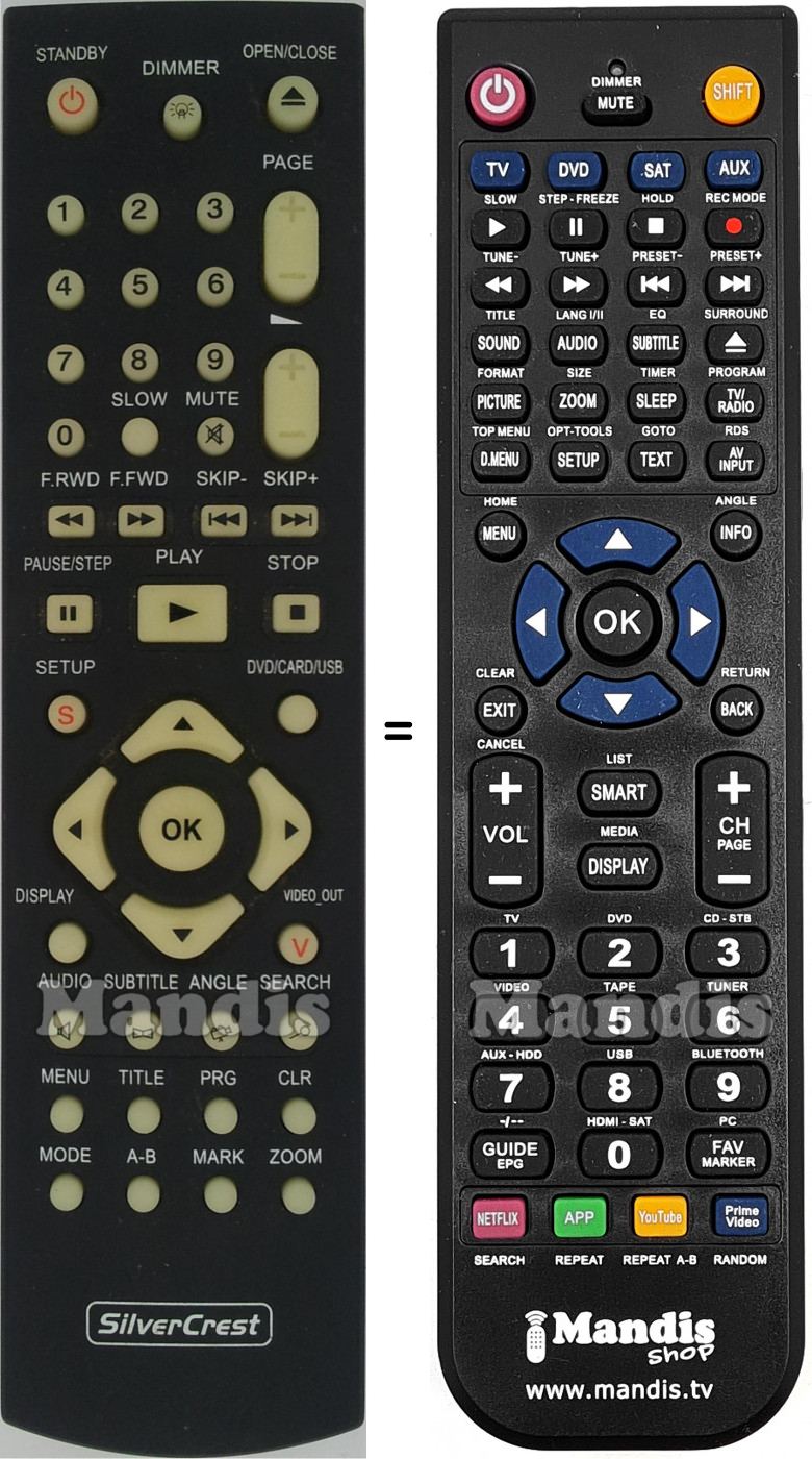 Télécommande équivalente Silvercrest KH 6510
