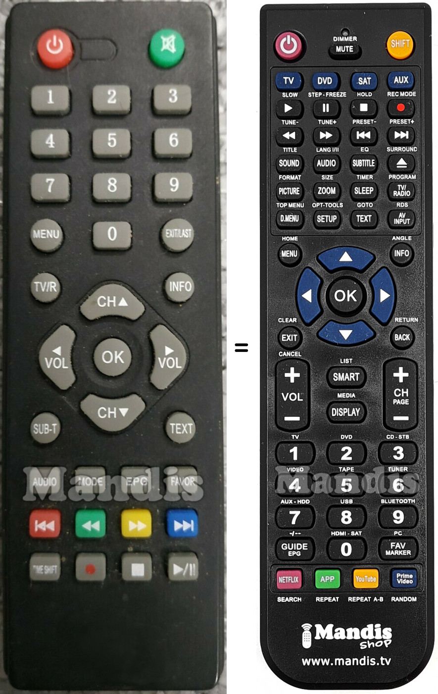 Télécommande équivalente OPTEX ORT 8897 HD