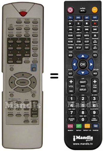 Télécommande équivalente Hitachi RB-HTDK150