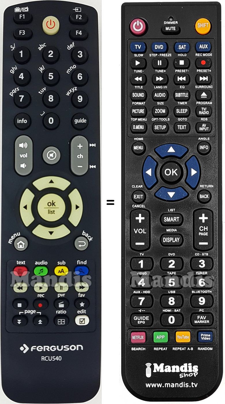 T&eacute;l&eacute;commande &eacute;quivalente Ferguson RCU-540