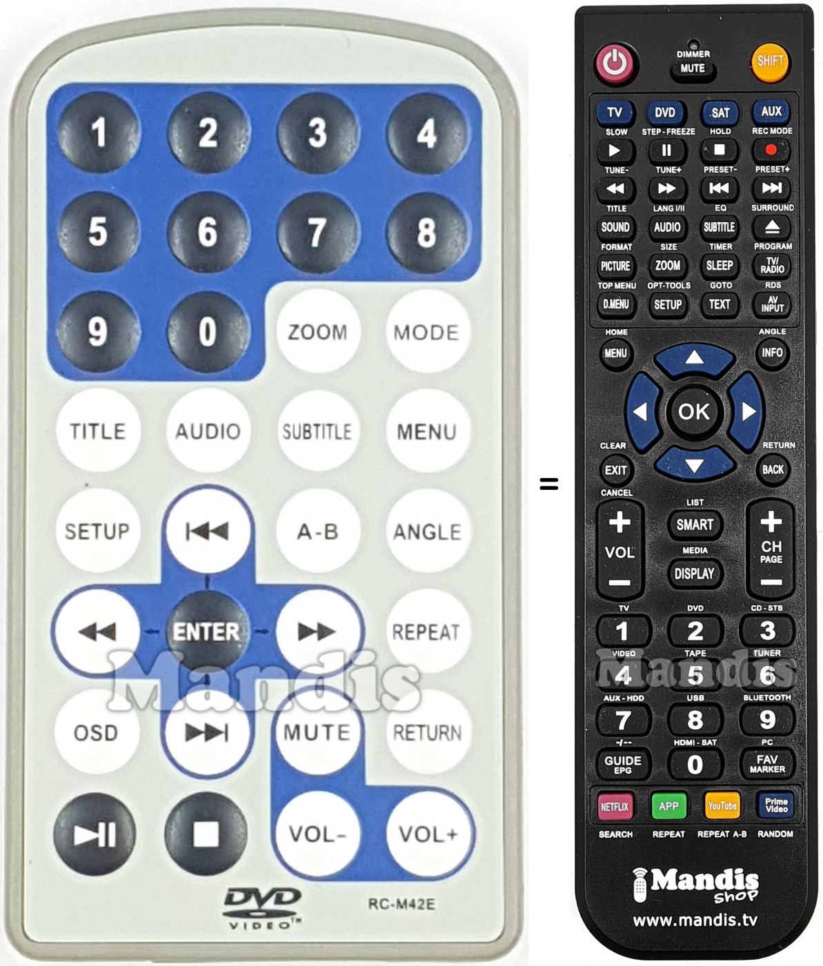 Télécommande équivalente RC-M42E