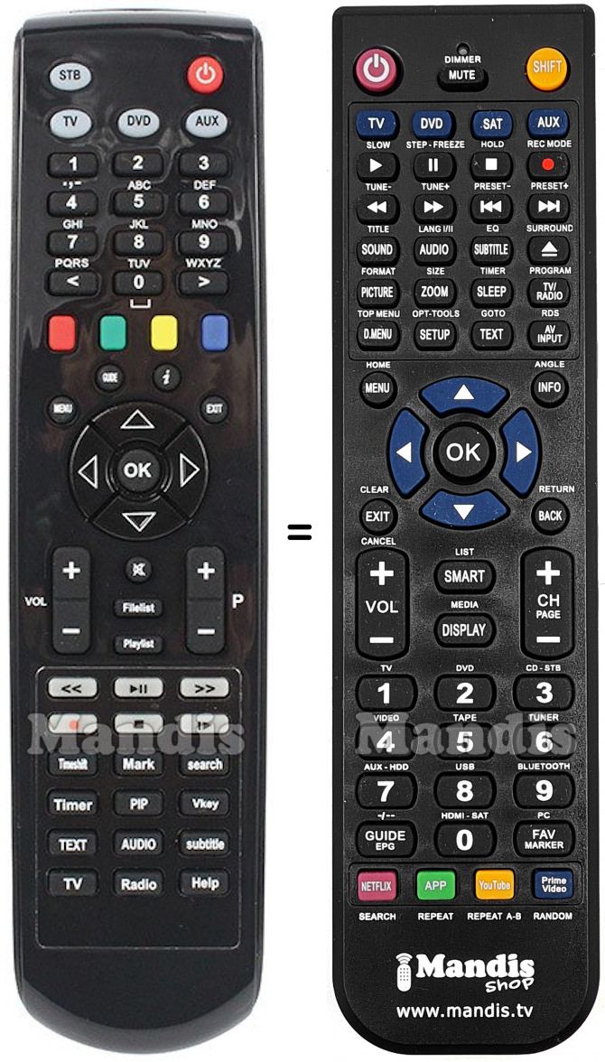 Télécommande équivalente Clarke Tech REMCON048