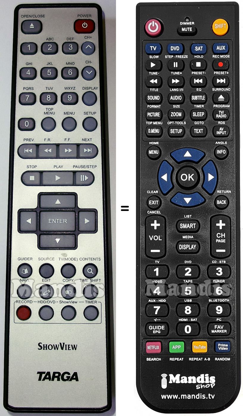 T&eacute;l&eacute;commande &eacute;quivalente Targa DRH-5200 X