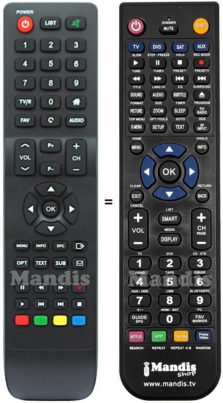 Télécommande équivalente LENSON LD 2500