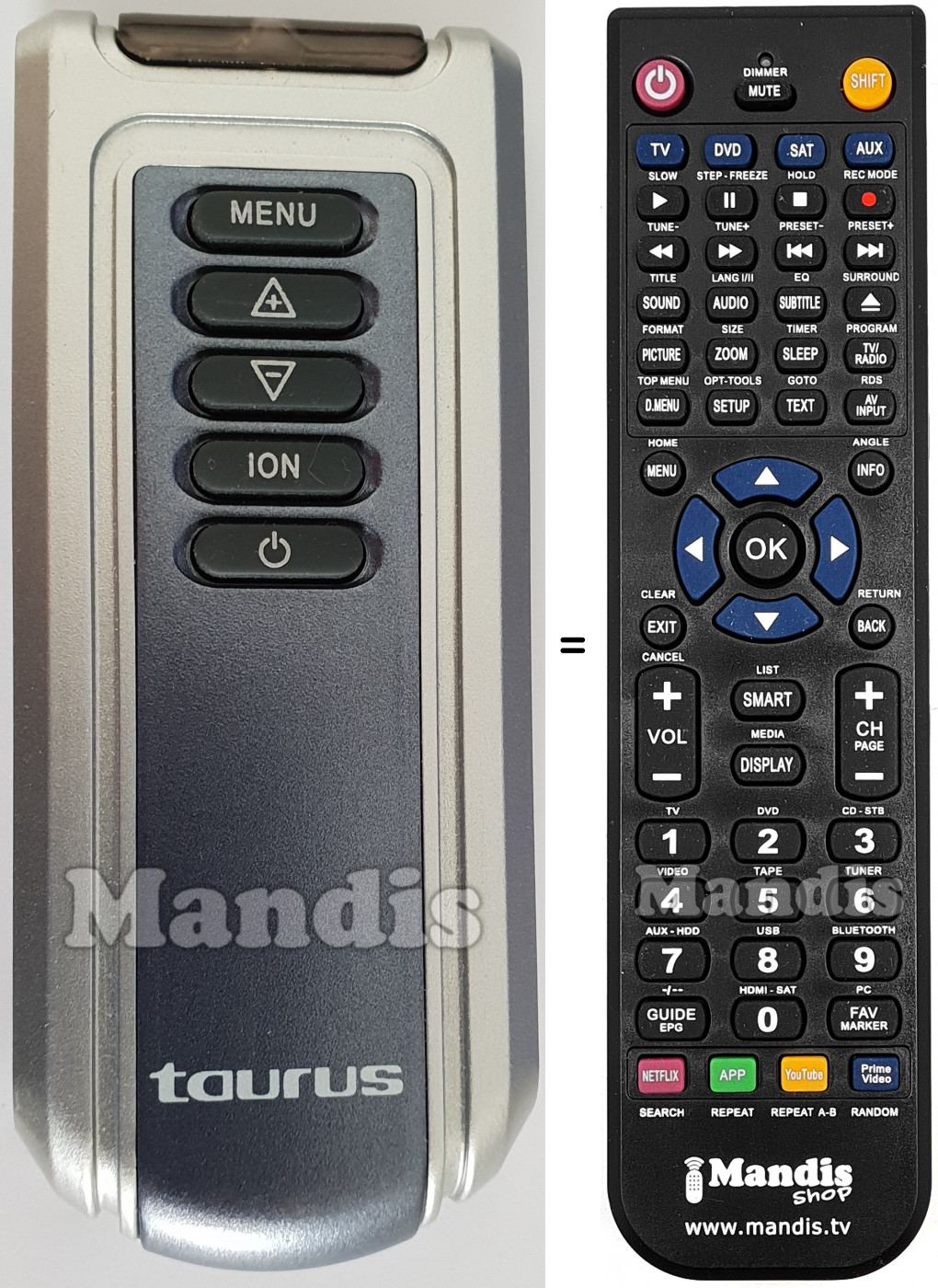 Télécommande équivalente Taurus Dubai 2000