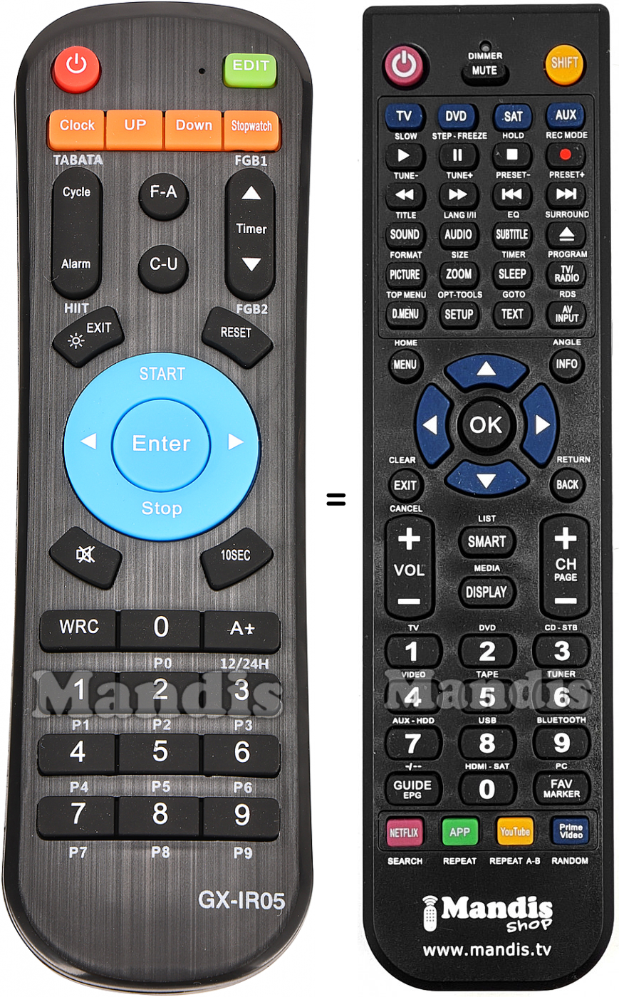 Télécommande équivalente GX-IR05