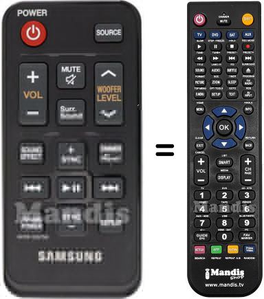 T&eacute;l&eacute;commande &eacute;quivalente Samsung HVS50401