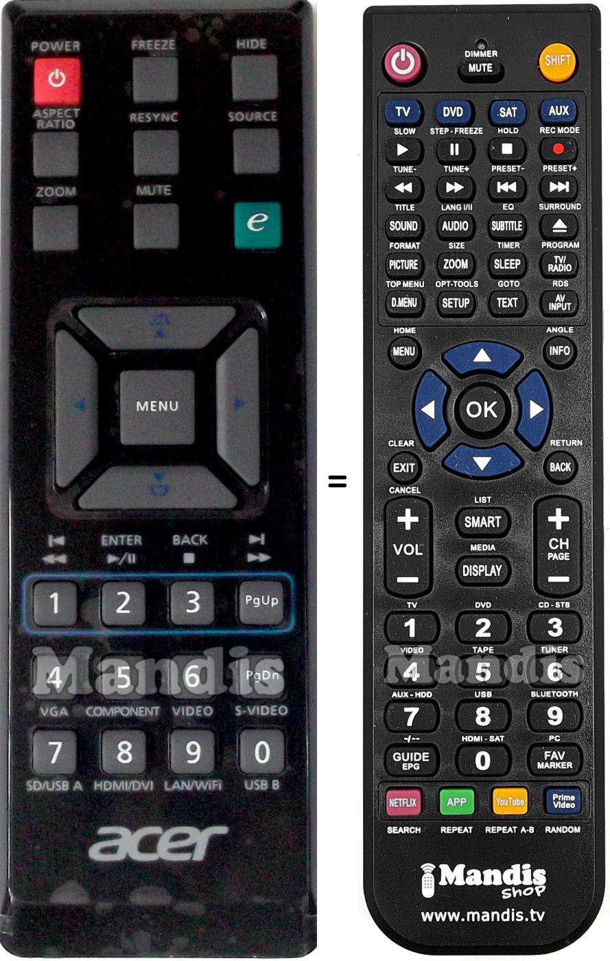 Télécommande équivalente Acer D413