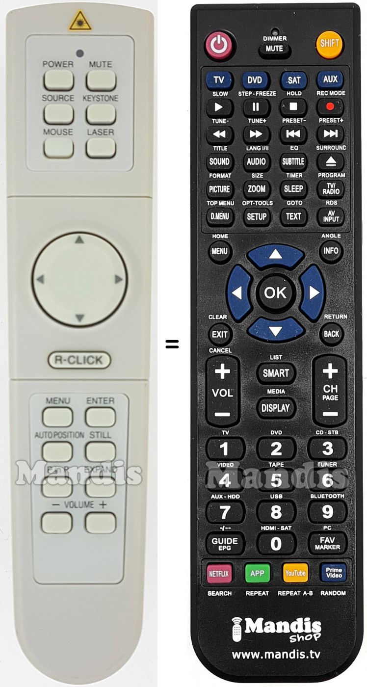 Télécommande équivalente REMCON1646