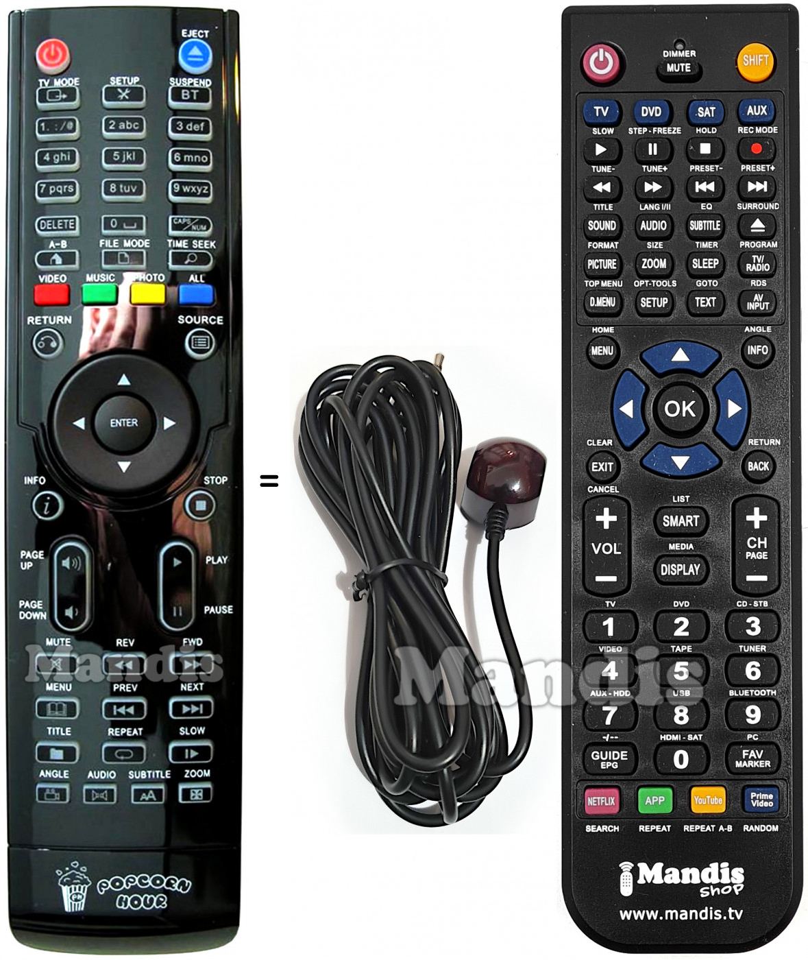 Télécommande équivalente Popcorn Hour C-200
