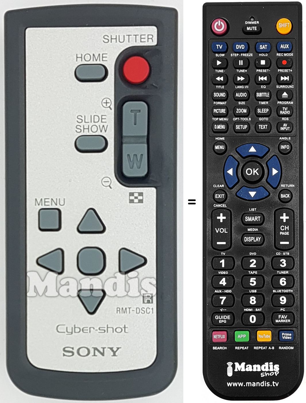 Télécommande équivalente RMT-DSC1