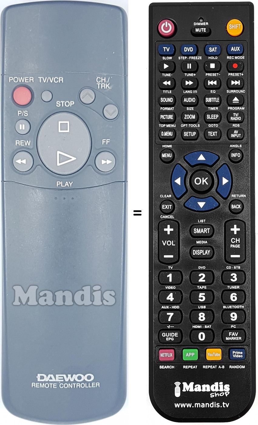 Télécommande équivalente DAE003