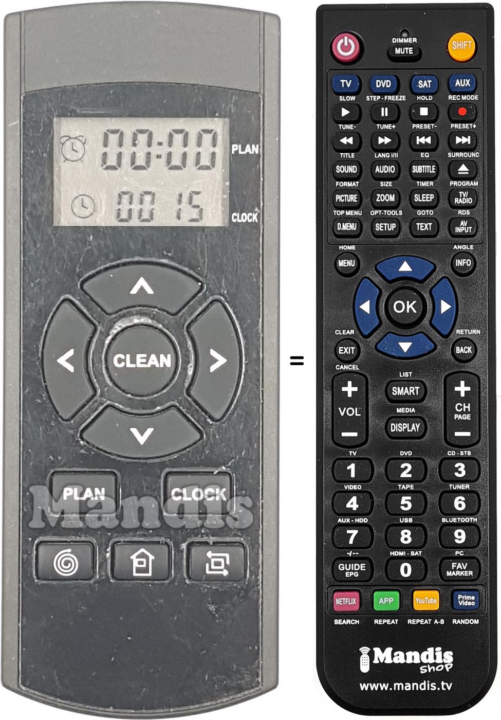 T&eacute;l&eacute;commande &eacute;quivalente MD18500