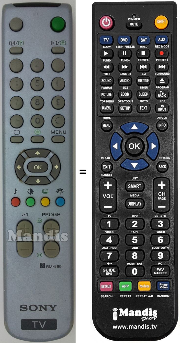 Télécommande équivalente RM-889