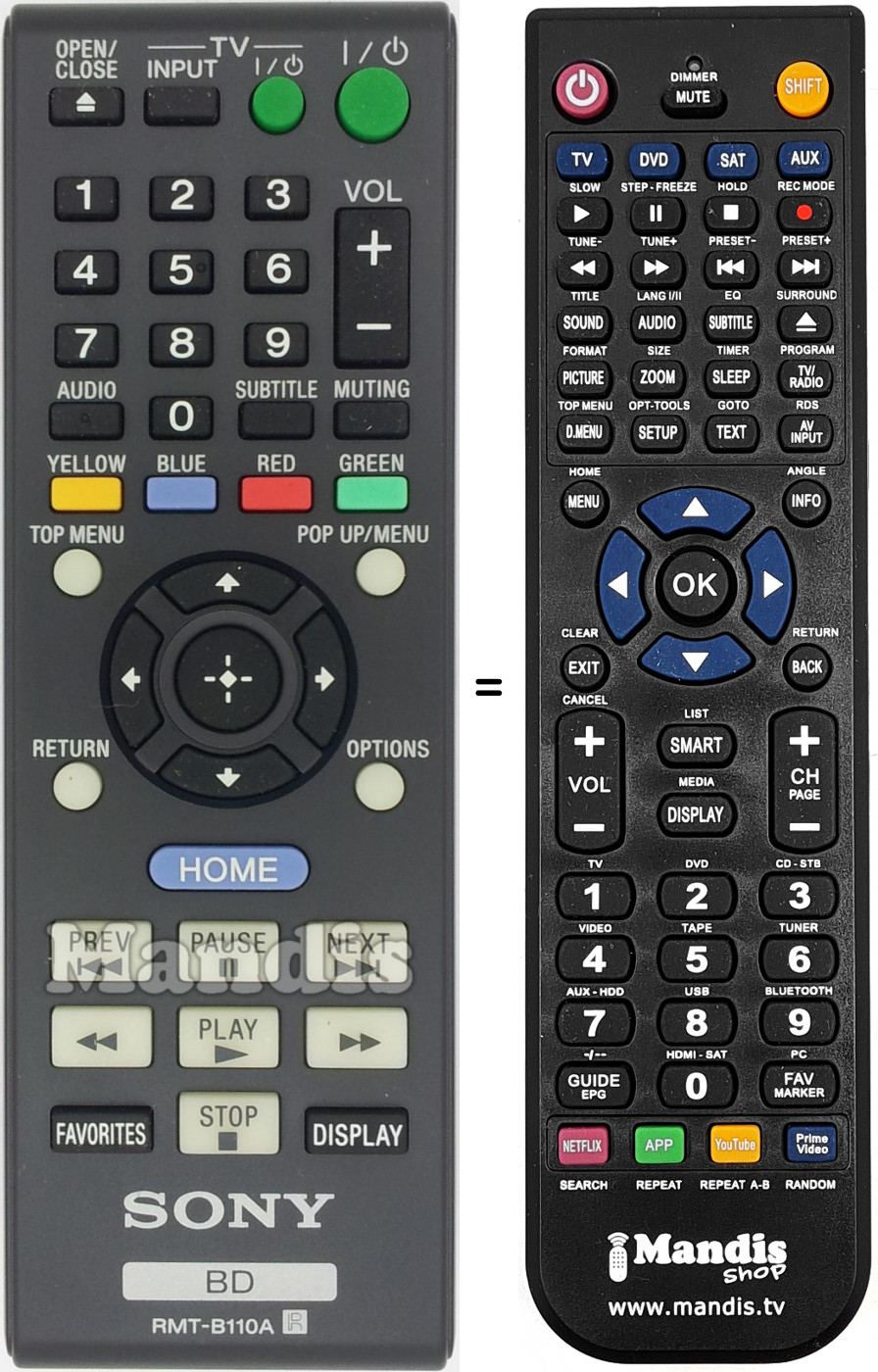 Télécommande équivalente Sony RMT-B110A