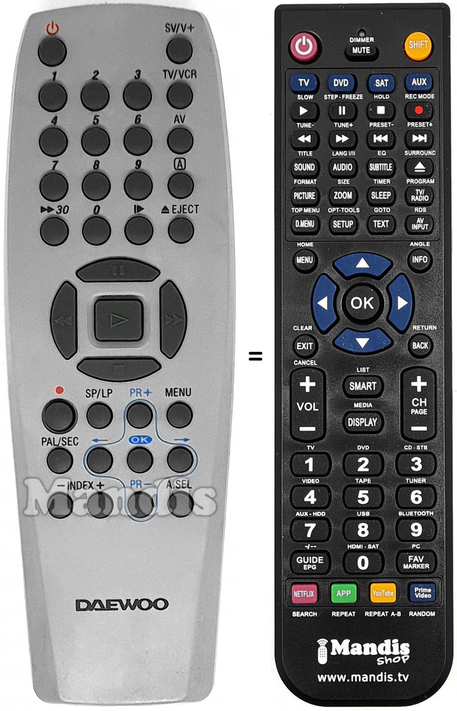 Télécommande équivalente 97P1R2TAA1