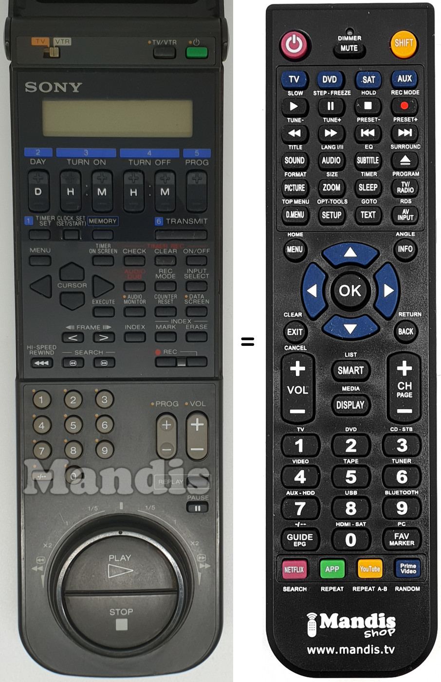 Télécommande équivalente RMT-V118