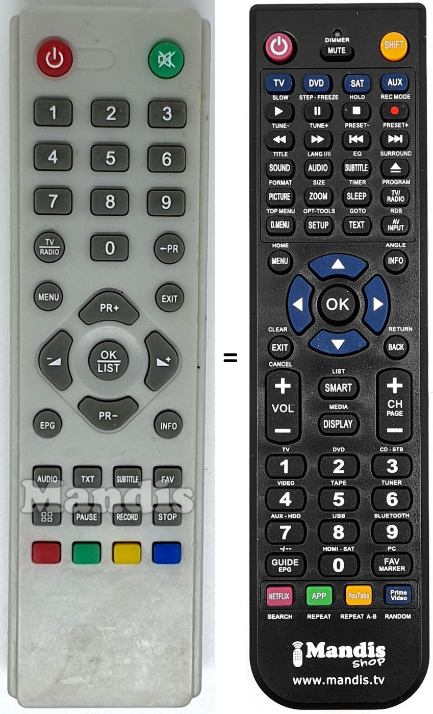 Télécommande équivalente DIUNAMAI REMCON719