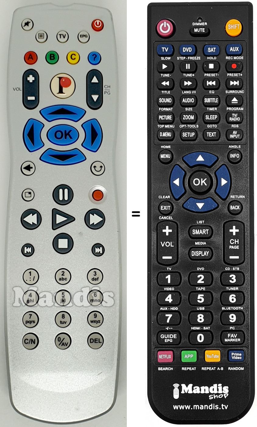 Télécommande équivalente RC1144201/00