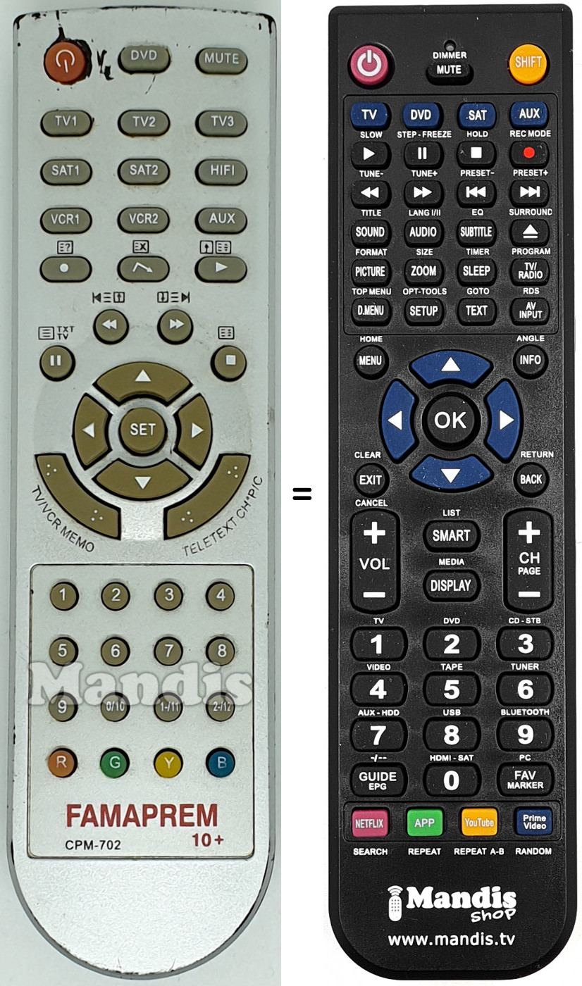 T&eacute;l&eacute;commande &eacute;quivalente CPM-702