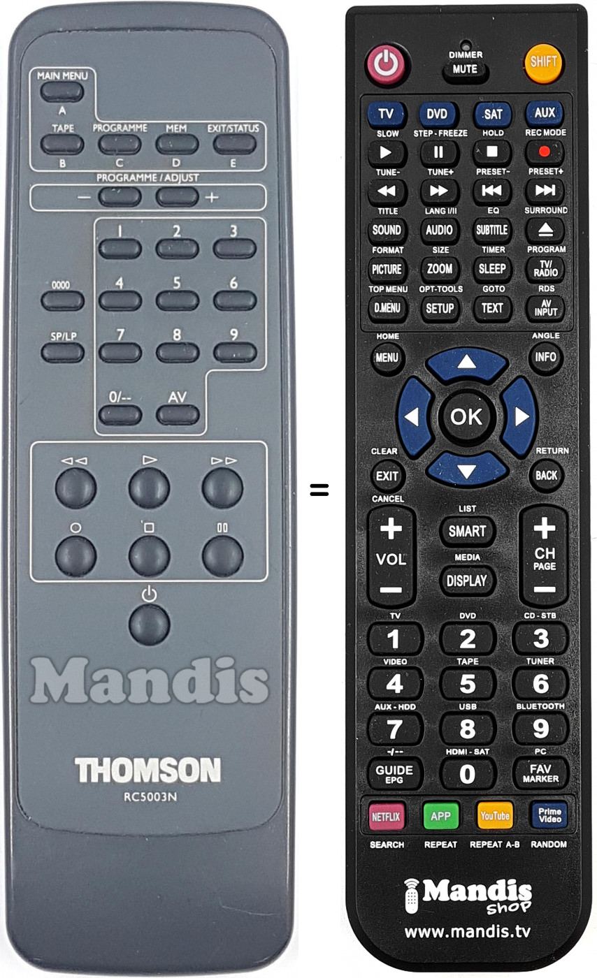 Télécommande équivalente RC5003N